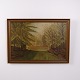 Oil Painting on Canvas with Forest Path and Clearing in Gilt Frame 57 x 79 cm
