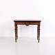 Antique Mahogany Games Table with Turned Legs and Fold-Over Top 19th Century