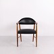 Kurt Olsen Model 223 Rosewood and Black Leather Armchair for Slagelse Møbelværk 1950s